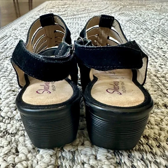 Skechers Black Wedge Sandals - Picture 4 of 6